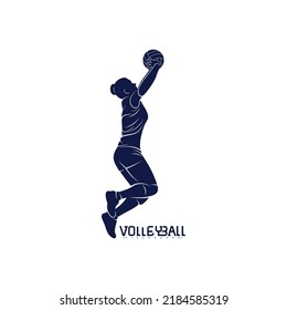 Volleyball player silhouette vector illustration design. creative design