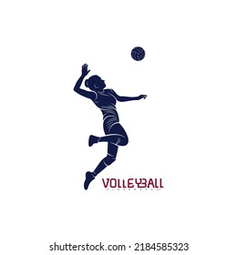 Volleyball player silhouette vector illustration design. creative design