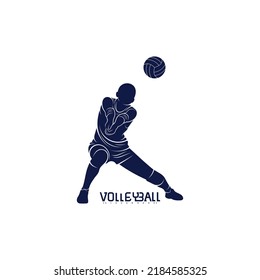 Volleyball player silhouette vector illustration design. creative design