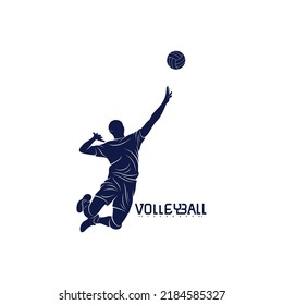 Volleyball player silhouette vector illustration design. creative design