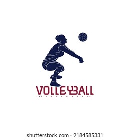 Volleyball player silhouette vector illustration design. creative design