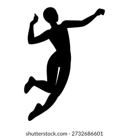 Volleyball player silhouette. Vector Image
