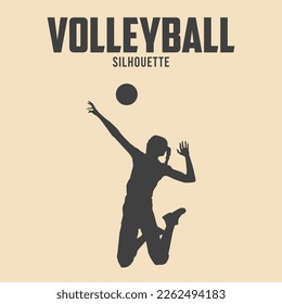 Volleyball Player Silhouette Vector Stock Illustration 09