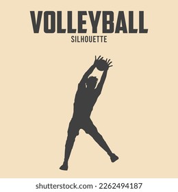 Volleyball Player Silhouette Vector Stock Illustration 07