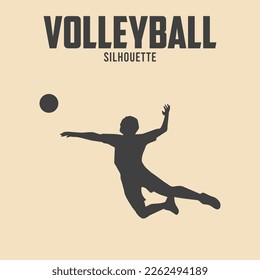 Volleyball Player Silhouette Vector Stock Illustration 02