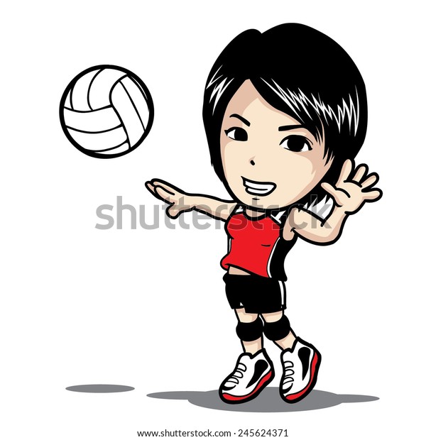 Volleyball Player Slap Stock Vector (Royalty Free) 245624371 | Shutterstock