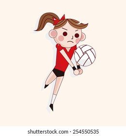 Volleyball Player Theme Elements Stock Vector (Royalty Free) 254550535 ...