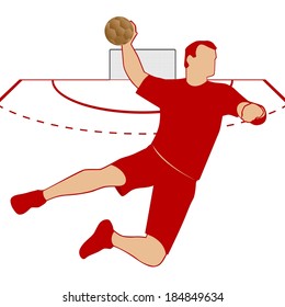 Volleyball player throwing the ball. Illustration on white background.