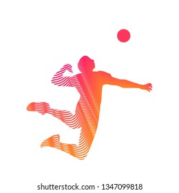 Volleyball player, vector illustration