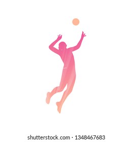 Volleyball player, vector illustration