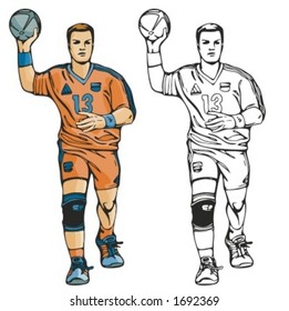 Volleyball player. Vector illustration