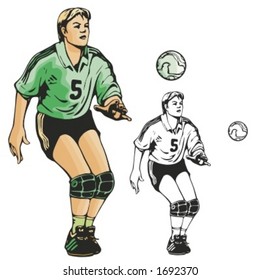 Volleyball player. Vector illustration