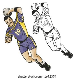 Volleyballspieler. Vektorgrafik