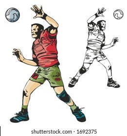Volleyball player. Vector illustration
