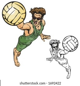 Volleyball player. Vector illustration