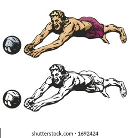Volleyball player. Vector illustration