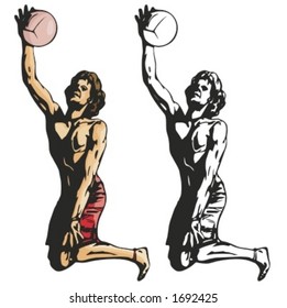 Volleyball player. Vector illustration