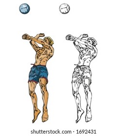 Volleyball player. Vector illustration