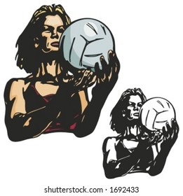 Volleyball player. Vector illustration