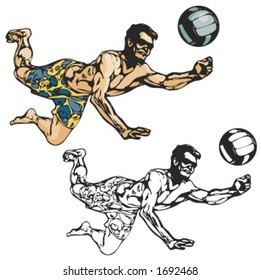 Volleyball player. Vector illustration