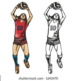 Volleyball player. Vector illustration