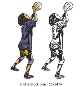 Volleyball player. Vector illustration