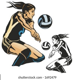 Volleyball player. Vector illustration