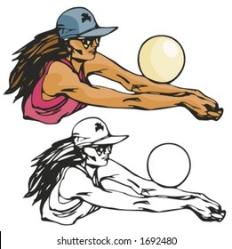 Volleyball player. Vector illustration