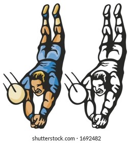 Jugador de voleibol. Ilustración del vector