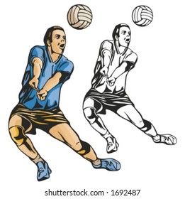 Volleyball player. Vector illustration