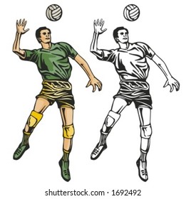 Volleyball player. Vector illustration