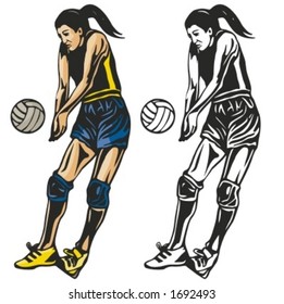 Jugador de voleibol. Ilustración del vector