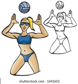 Volleyball player. Vector illustration