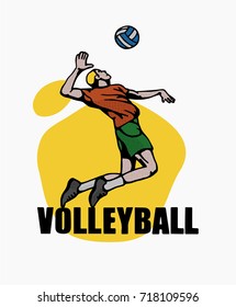 Volleyball player Vector illustration