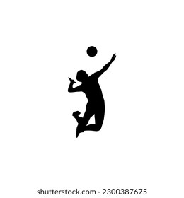 Volleyballspieler, Vektorgrafik für Symbol, Symbol oder Logo. Volleyballspielersilhouette