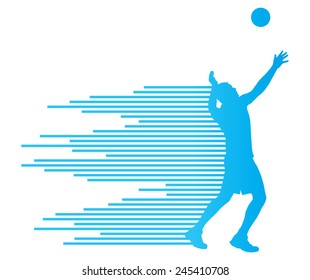 Volleyball Player Vector Silhouette Background Concept Stock Vector ...