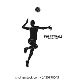 Volleyball Player Vector. Silhouette of Volleyball Player. Vector illustration
