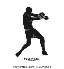 Volleyball Player Vector. Silhouette of Volleyball Player. Vector illustration