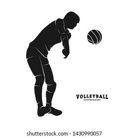 Volleyball Player Vector. Silhouette of Volleyball Player. Vector illustration