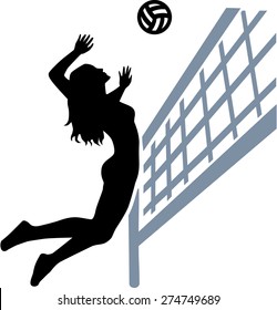 Volleyball Player Woman net