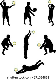 volleyball players collection vector