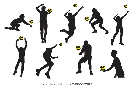 Volleyballspieler Symbole Spiel Elemente