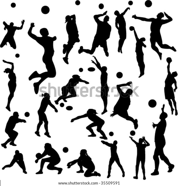 Volleyball Players Vector Stock Vector (Royalty Free) 35509591