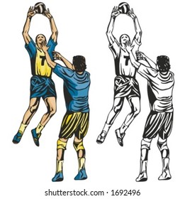 Volleyball players. Vector illustration