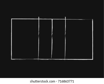 Volleyball playground draft on blackboard