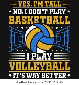 Volleyball playing graphics tshirt design vector design