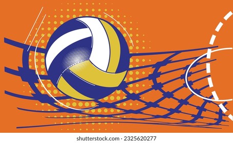 Volleyball pop art design. Vector illustration.