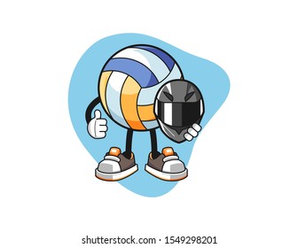 Volleyball racer cartoon. Mascot Character vector.