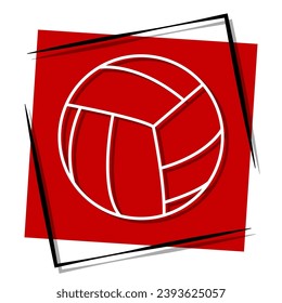 volleyball red banner in frame. Vector illustration.