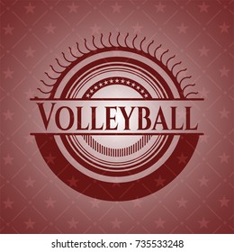 Volleyball red emblem. Retro